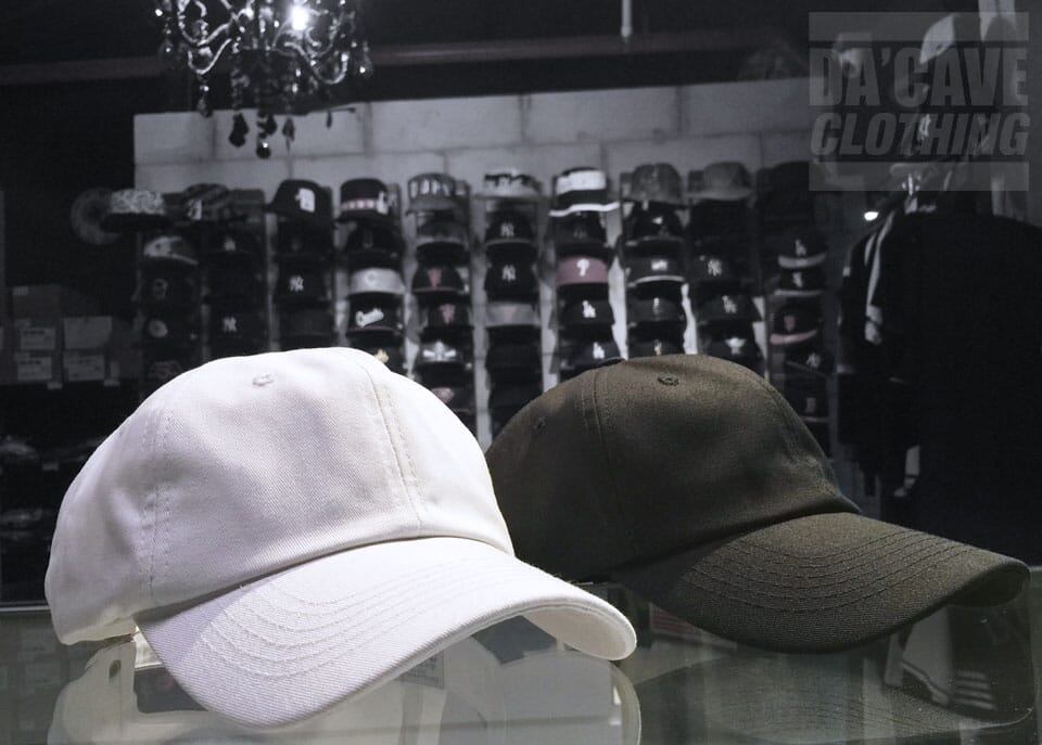 Plain Baseball curved brim caps as arrived at Dacave store Da'Cave